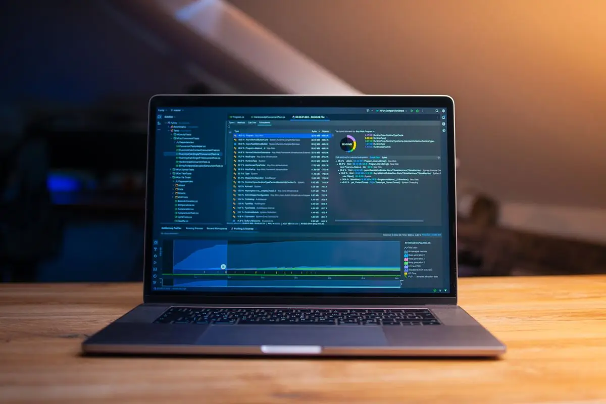 A tidy laptop workspace
